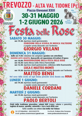 Programma 2026 - Festa delle Rose - Trevozzo - Alta Val Tidone