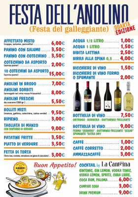 Menù Festa Anolino 2025